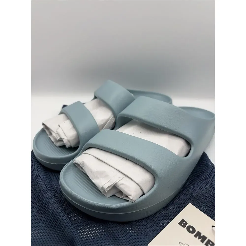 NEW Bombas Women Friday Sandal Slide Comfort Lightweight Size 11 Light Blue New